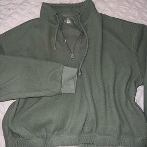 Pacsun Green Sherpa Quarter Zip